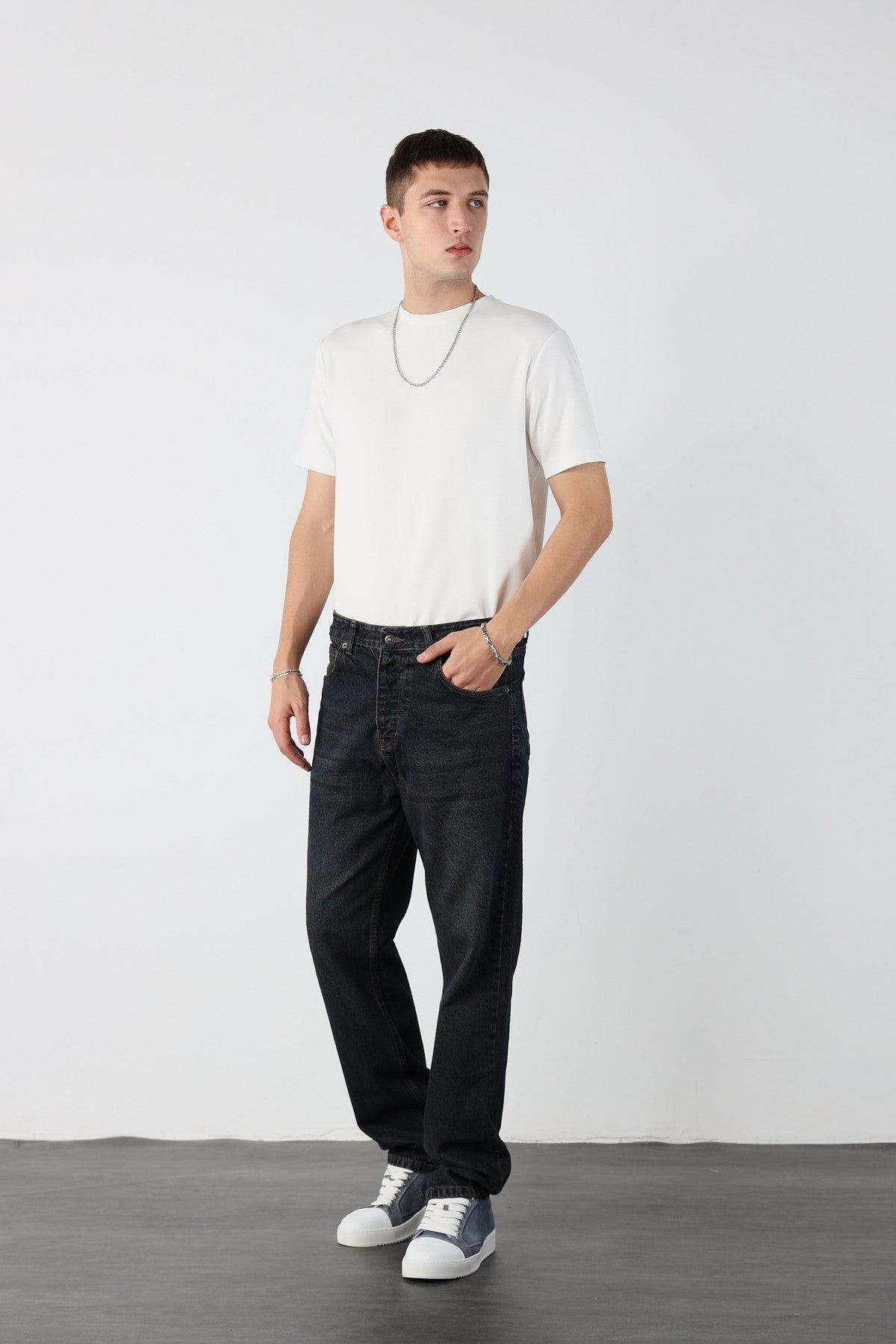 Mens Denim Baggy Trousers
