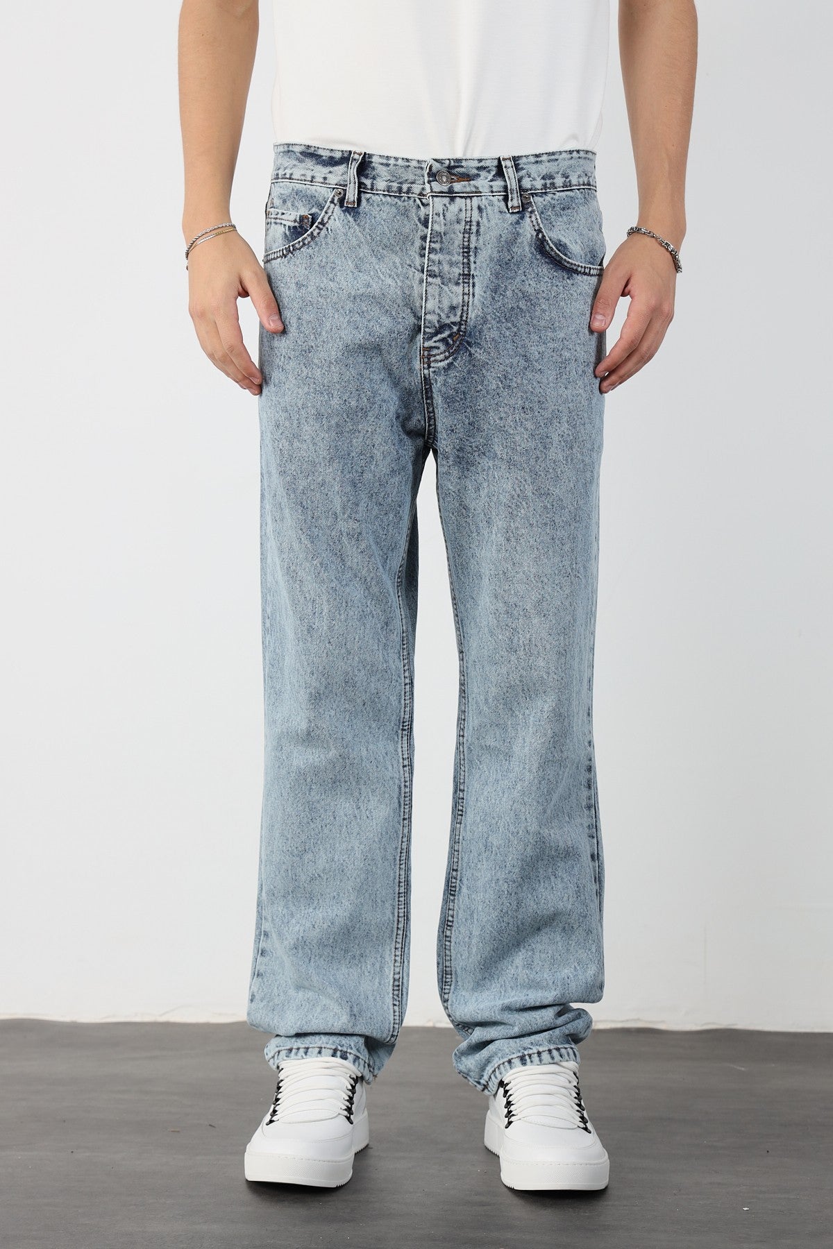 Mens Denim Baggy Trousers