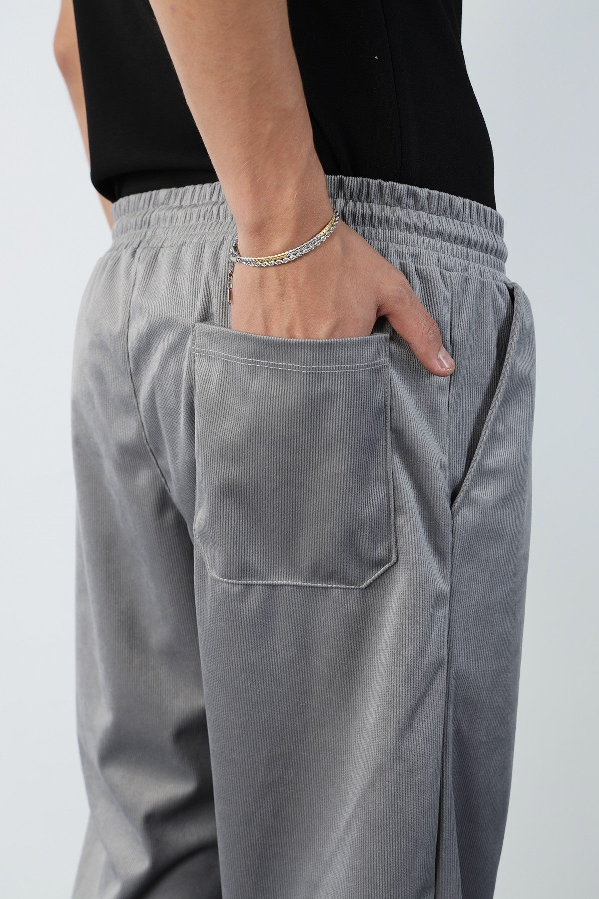 Thin Corduroy Baggy Trousers