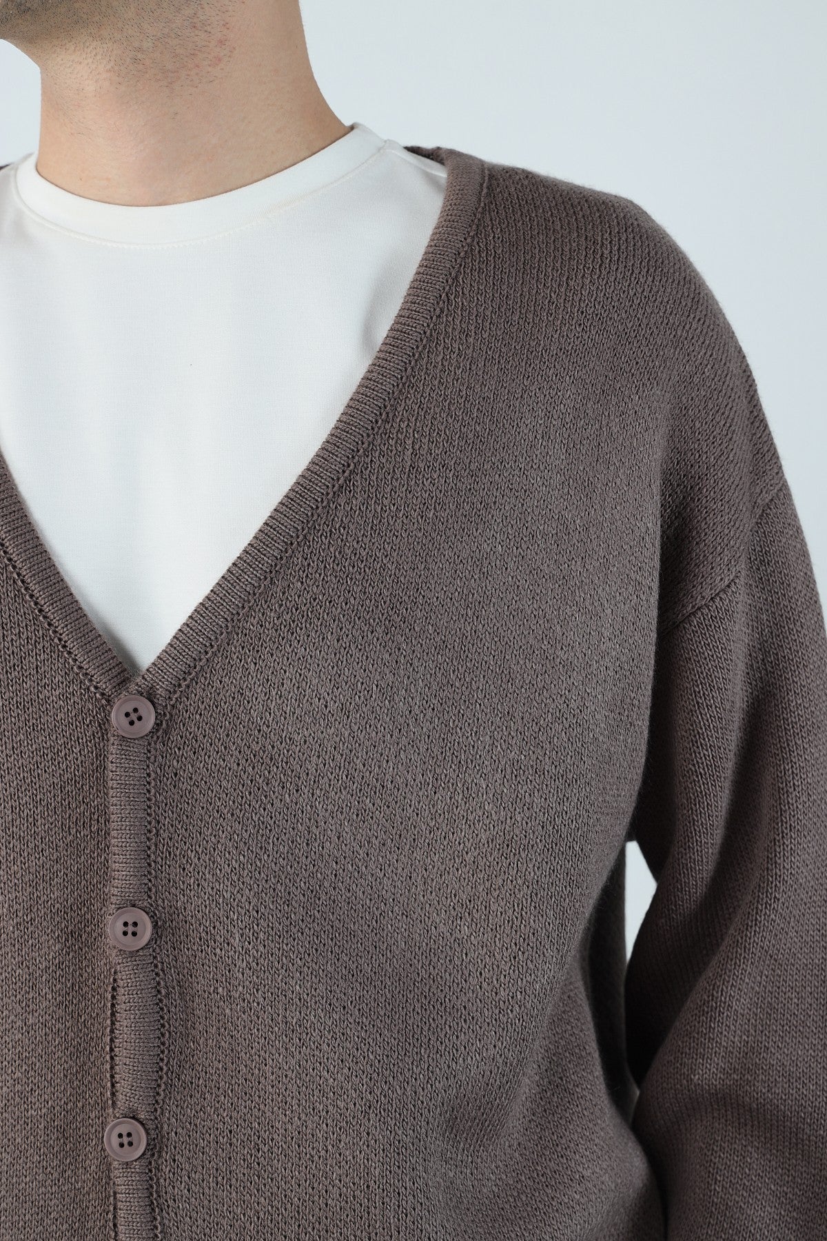 Oversize Buttoned Knit Cardigan