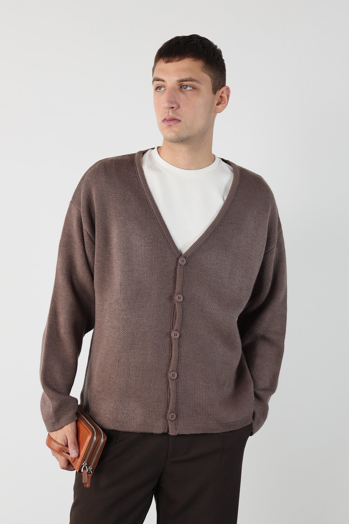 Oversize Buttoned Knit Cardigan